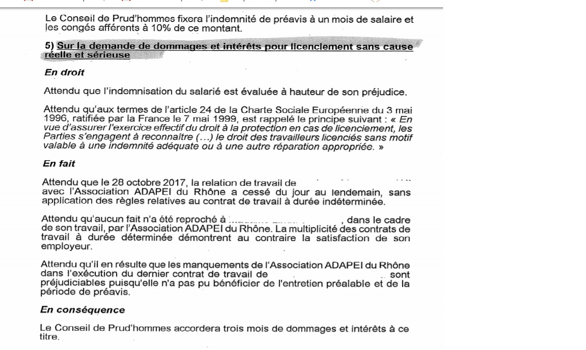 CPH Lyon 21 décembre 2018 barème macron inconventionnalité act III